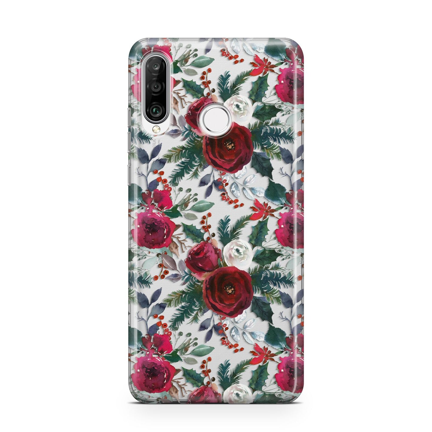 Christmas Floral Pattern Huawei P30 Lite Phone Case