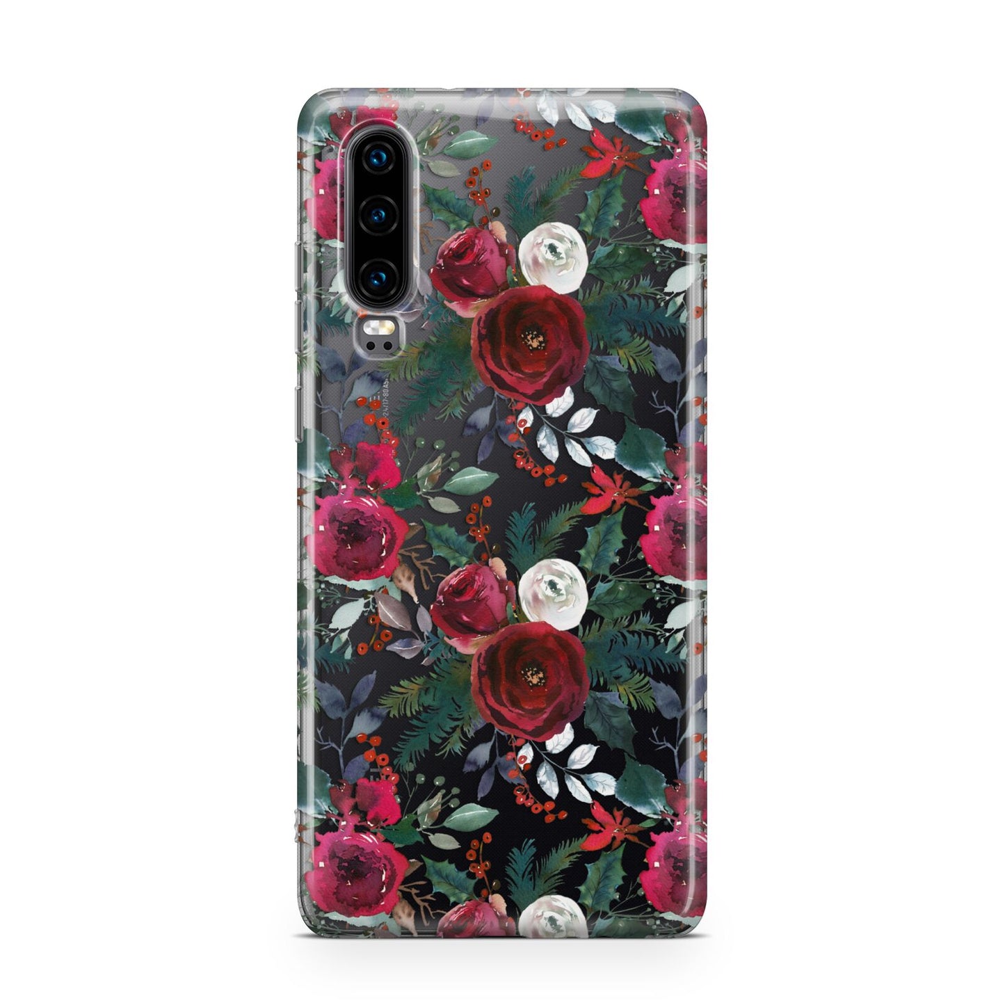 Christmas Floral Pattern Huawei P30 Phone Case