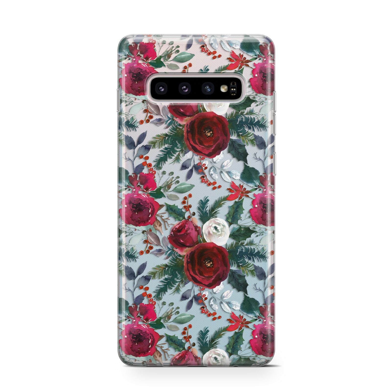 Christmas Floral Pattern Protective Samsung Galaxy Case