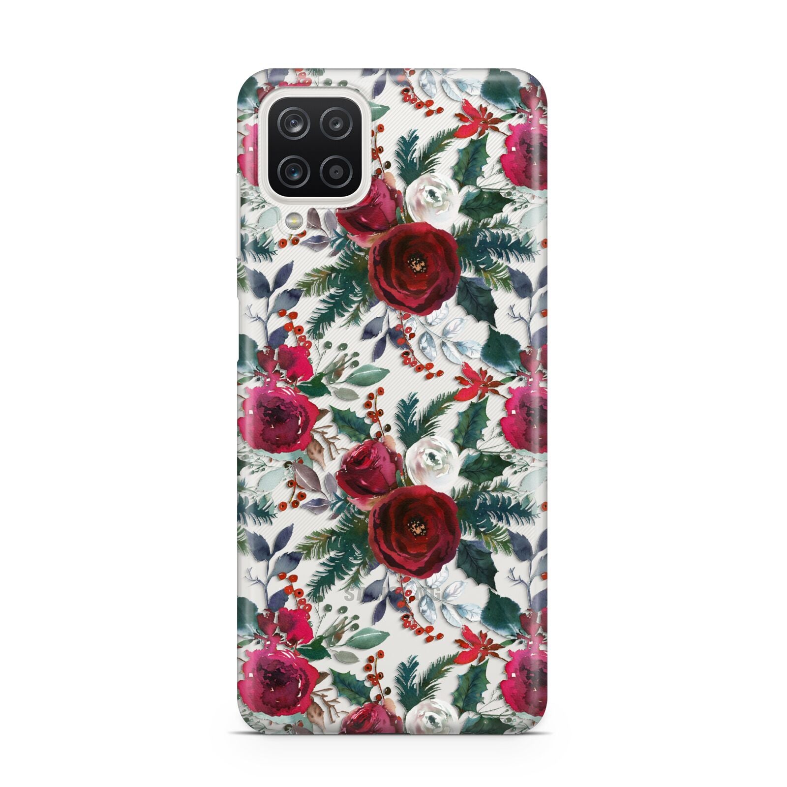 Christmas Floral Pattern Samsung A12 Case