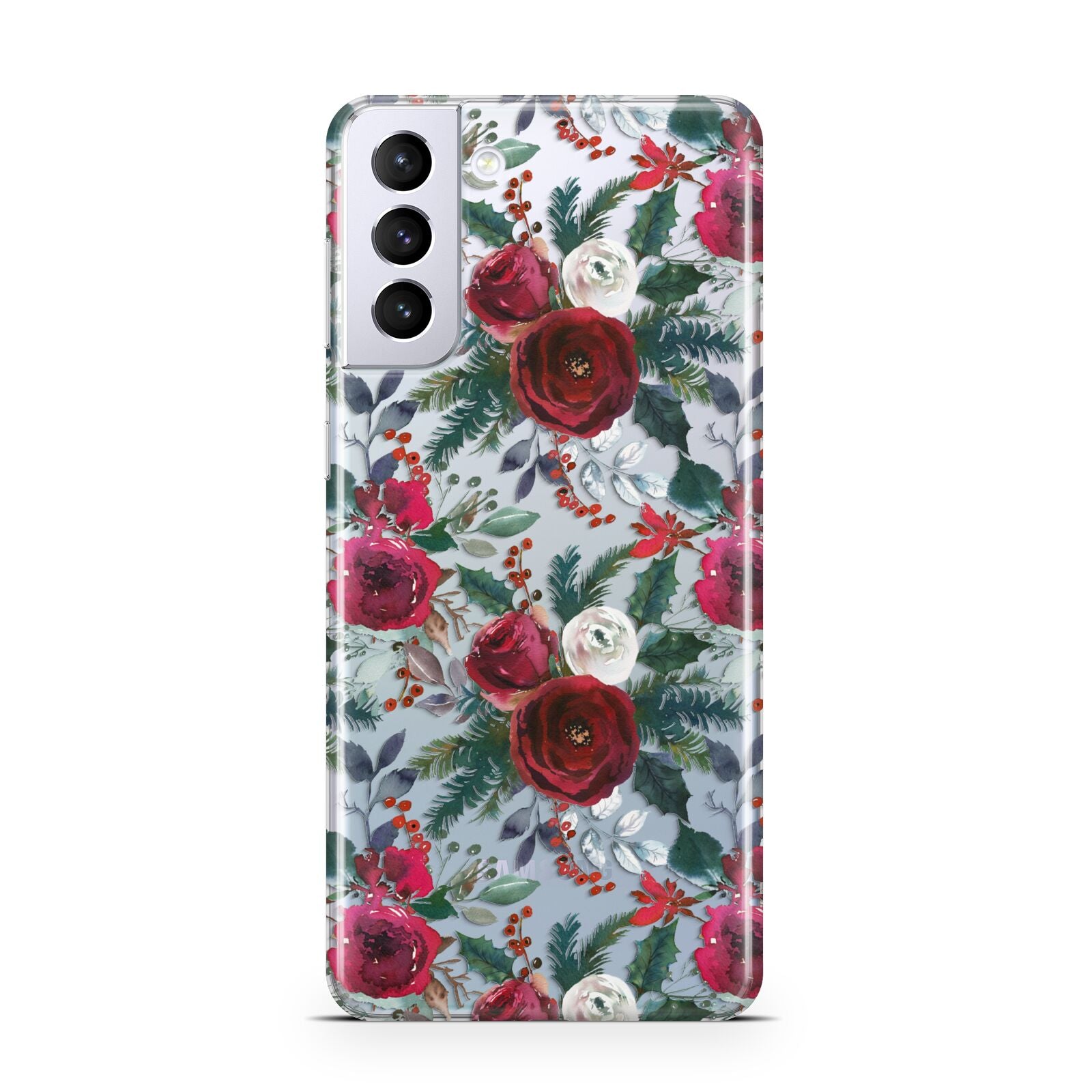 Christmas Floral Pattern Samsung S21 Plus Case