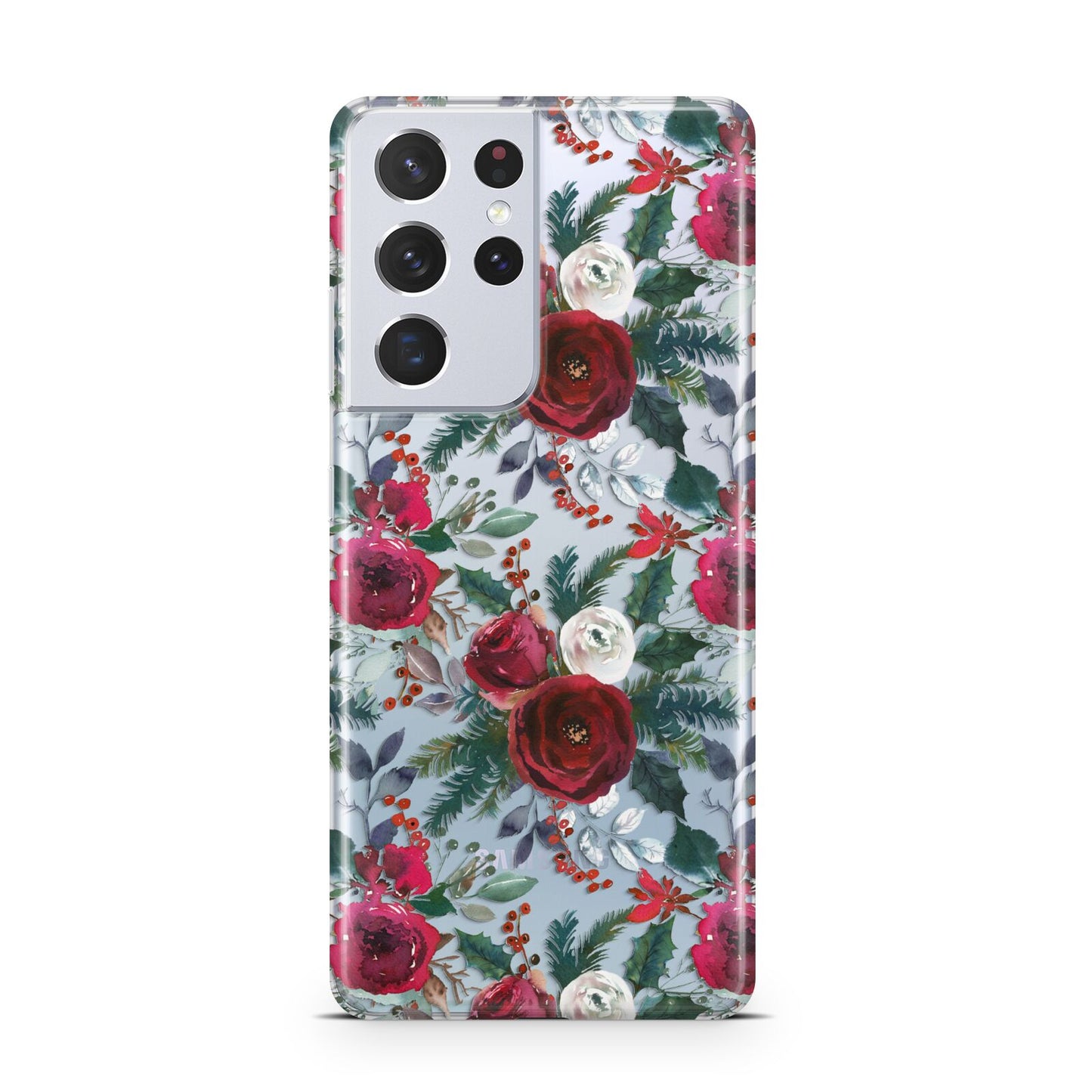 Christmas Floral Pattern Samsung S21 Ultra Case