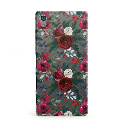 Christmas Floral Pattern Sony Xperia Case