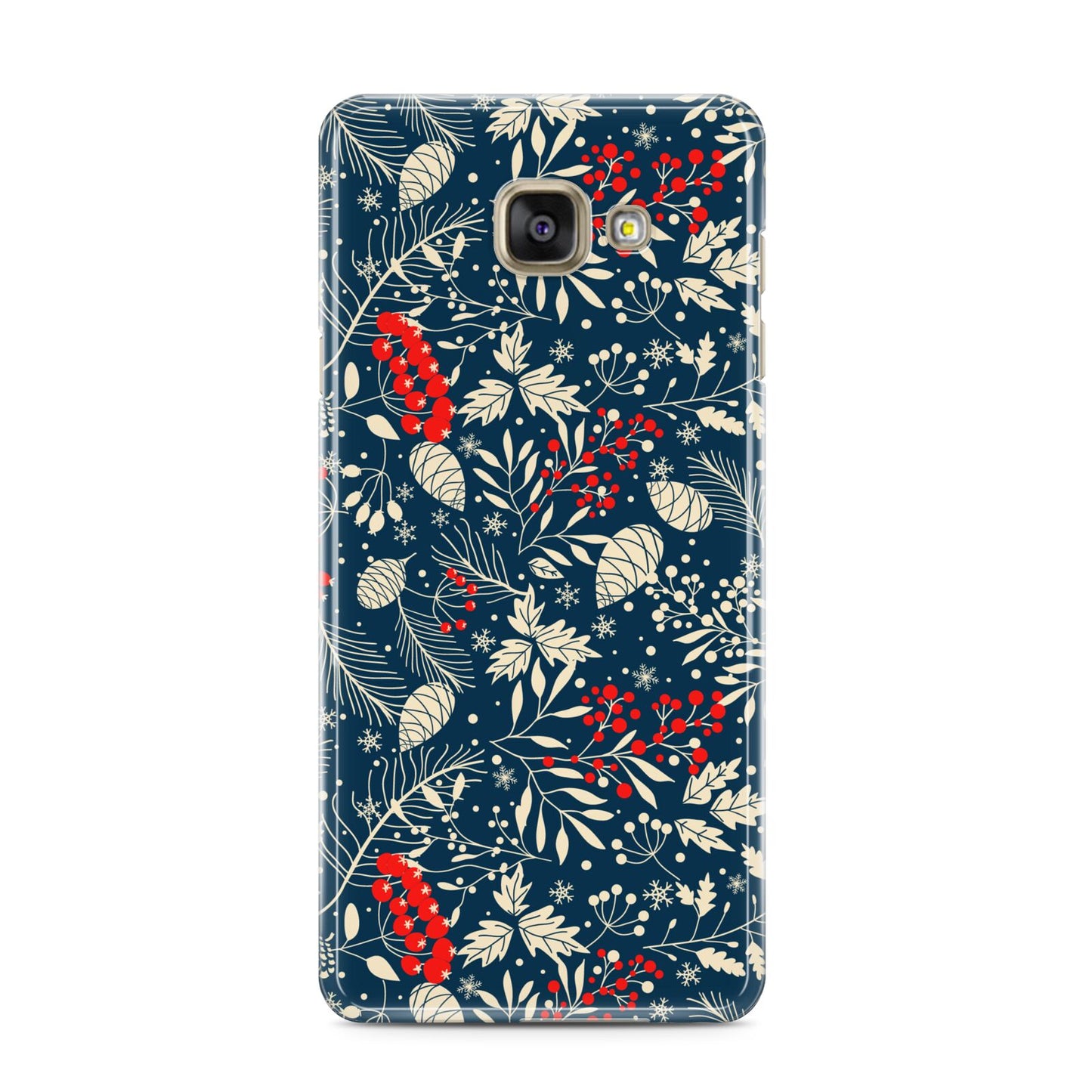 Christmas Floral Samsung Galaxy A3 2016 Case on gold phone