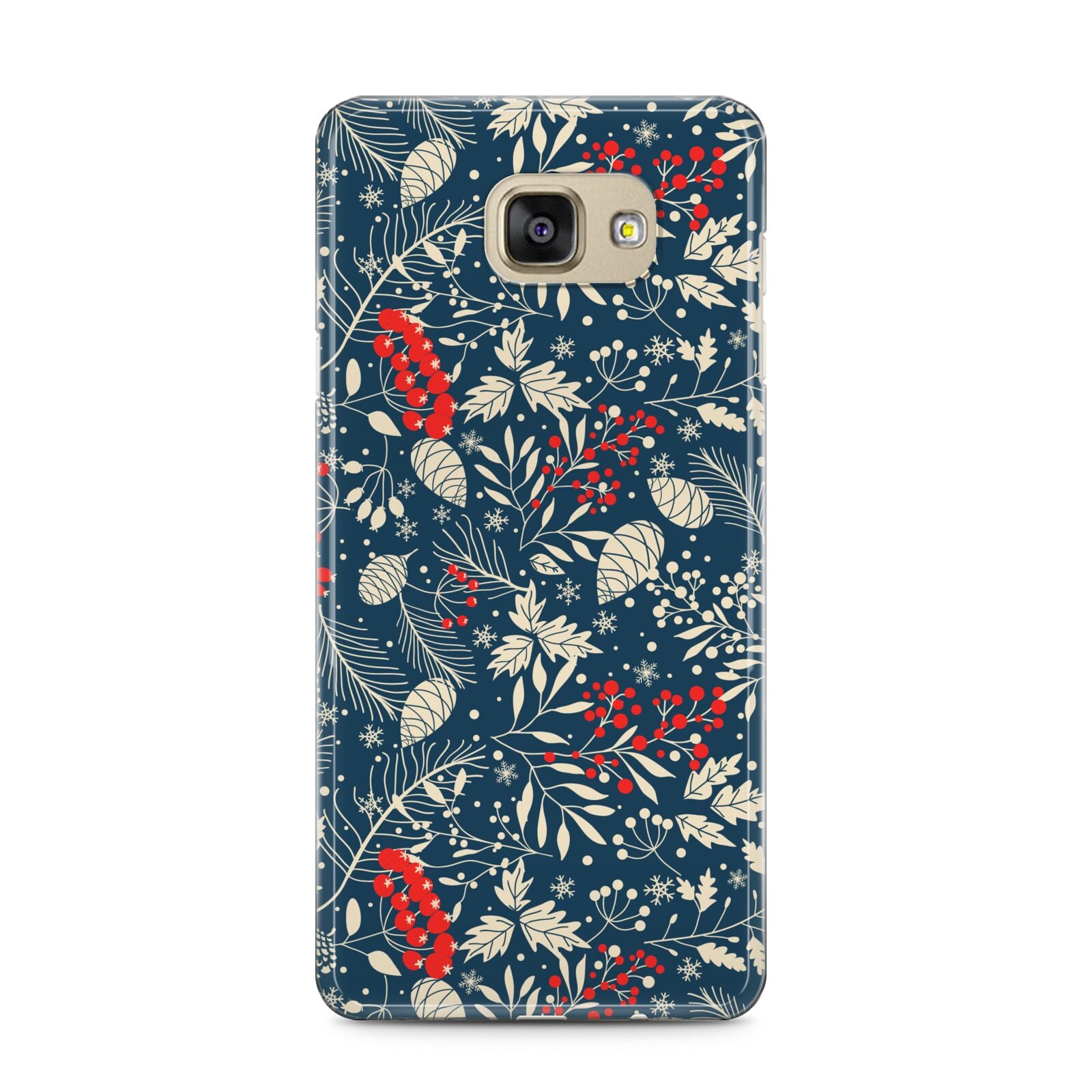 Christmas Floral Samsung Galaxy A5 2016 Case on gold phone