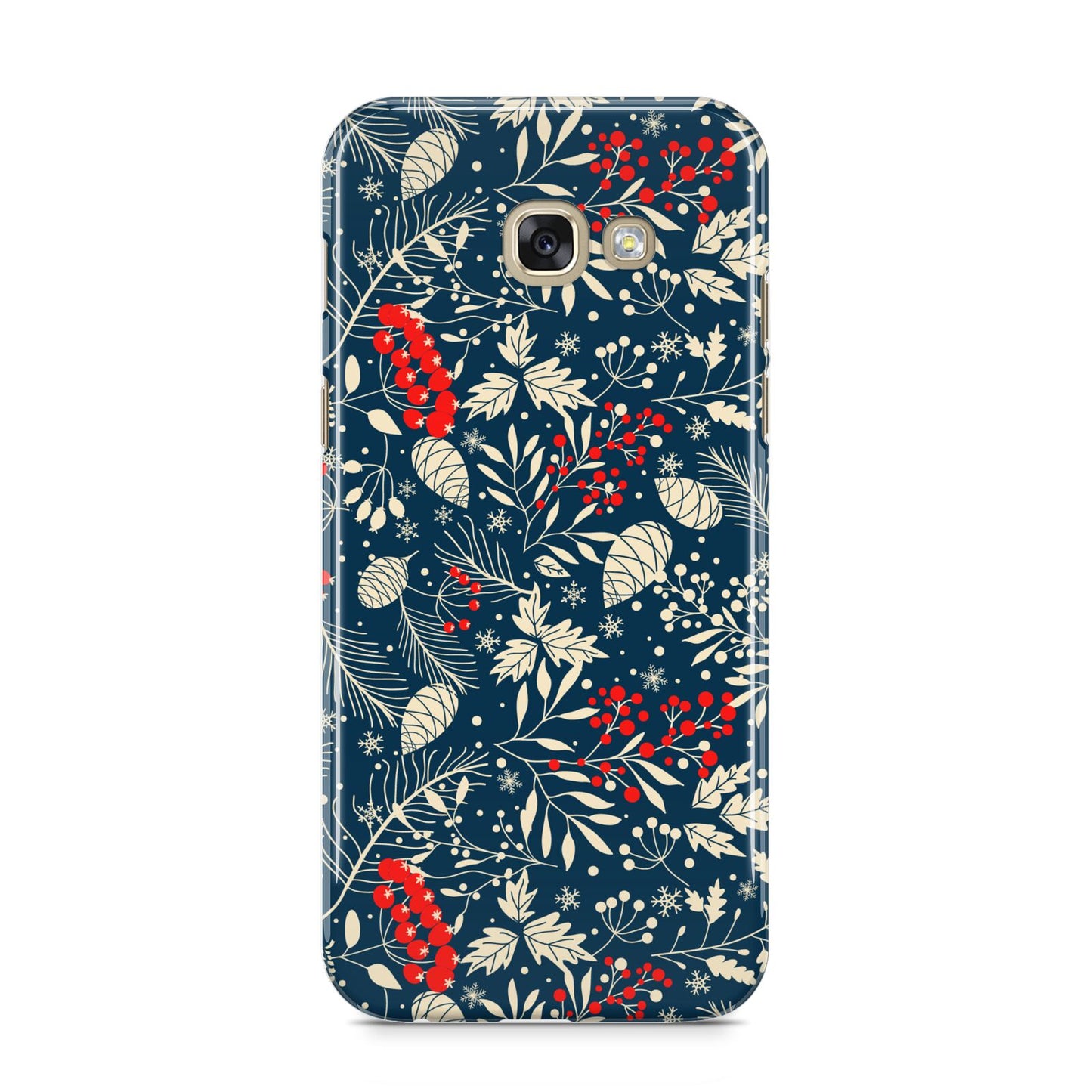 Christmas Floral Samsung Galaxy A5 2017 Case on gold phone