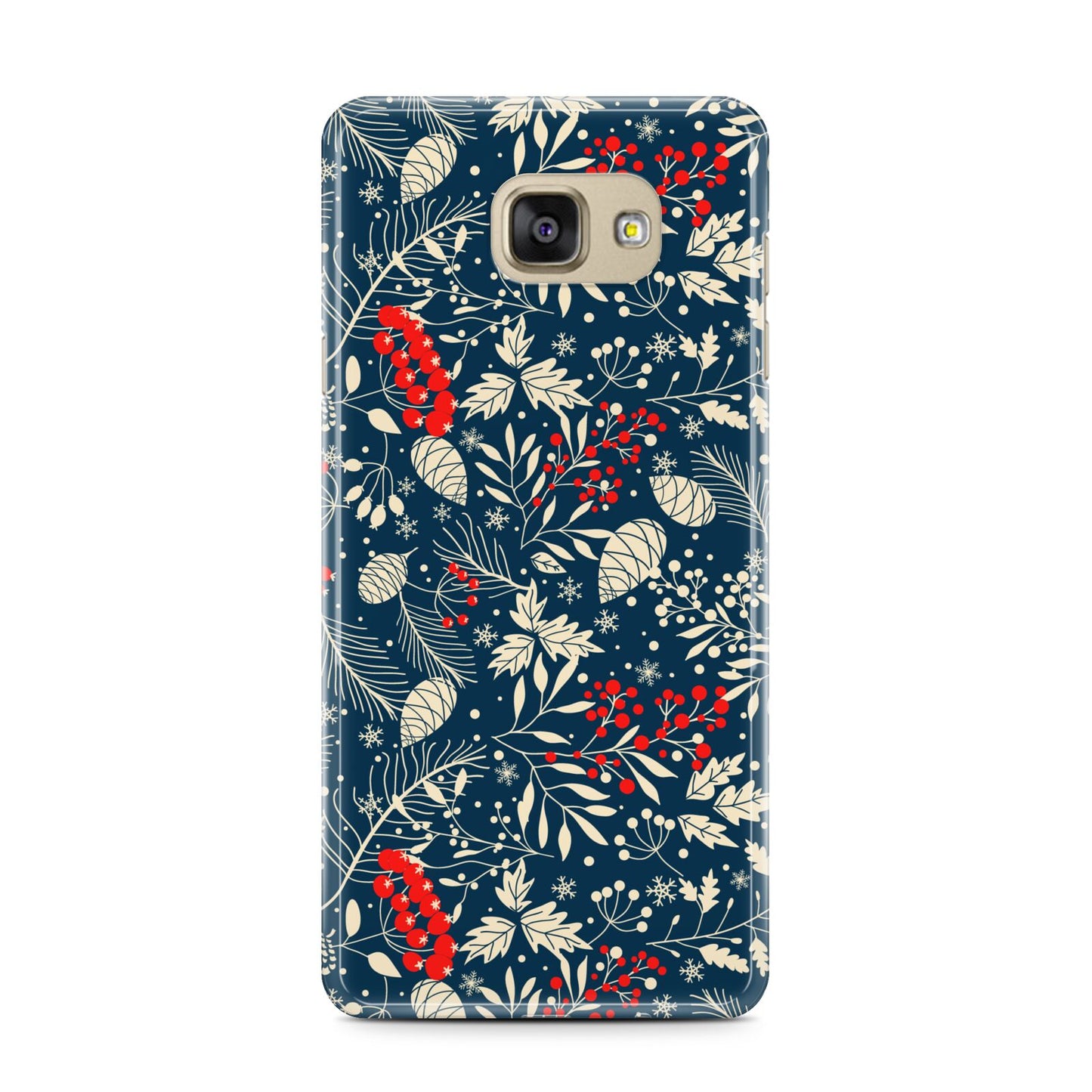 Christmas Floral Samsung Galaxy A7 2016 Case on gold phone