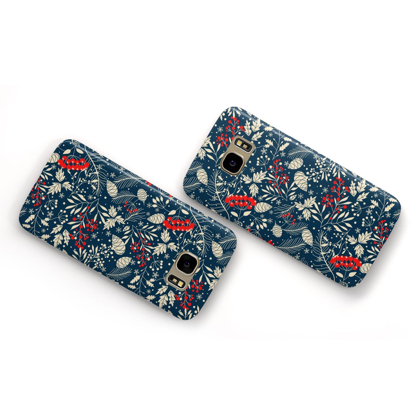 Christmas Floral Samsung Galaxy Case Flat Overview