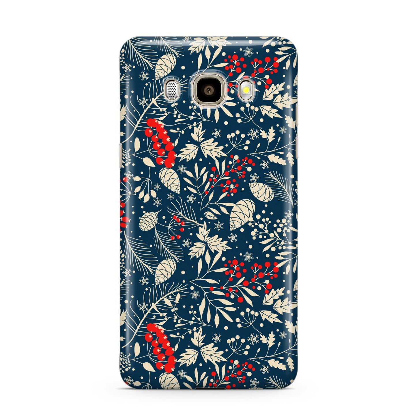 Christmas Floral Samsung Galaxy J7 2016 Case on gold phone