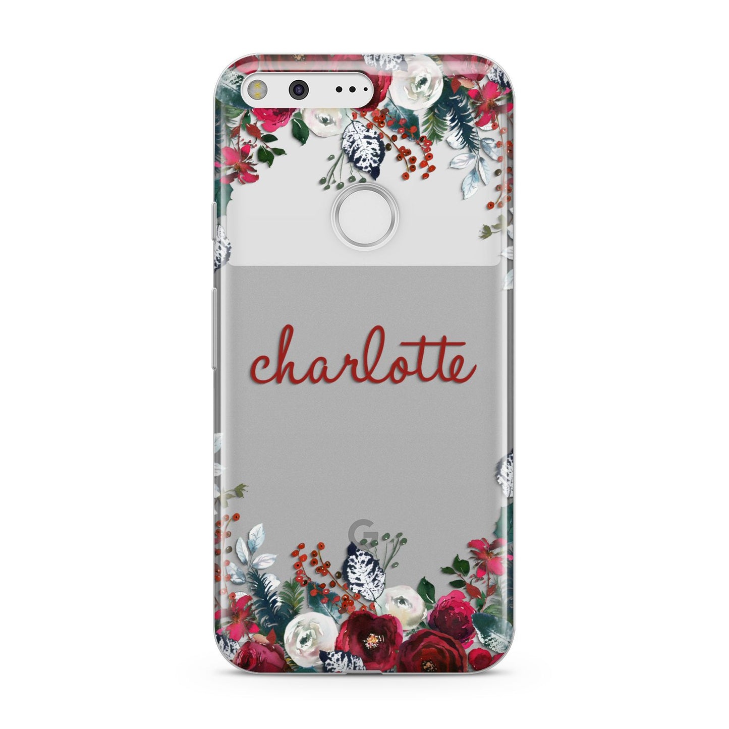 Christmas Flowers Personalised Google Pixel Case