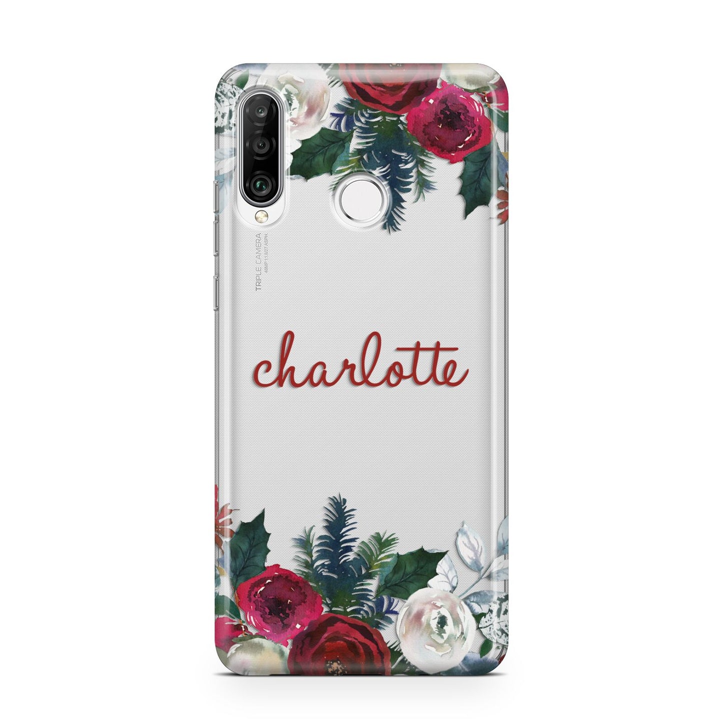 Christmas Flowers Personalised Huawei P30 Lite Phone Case