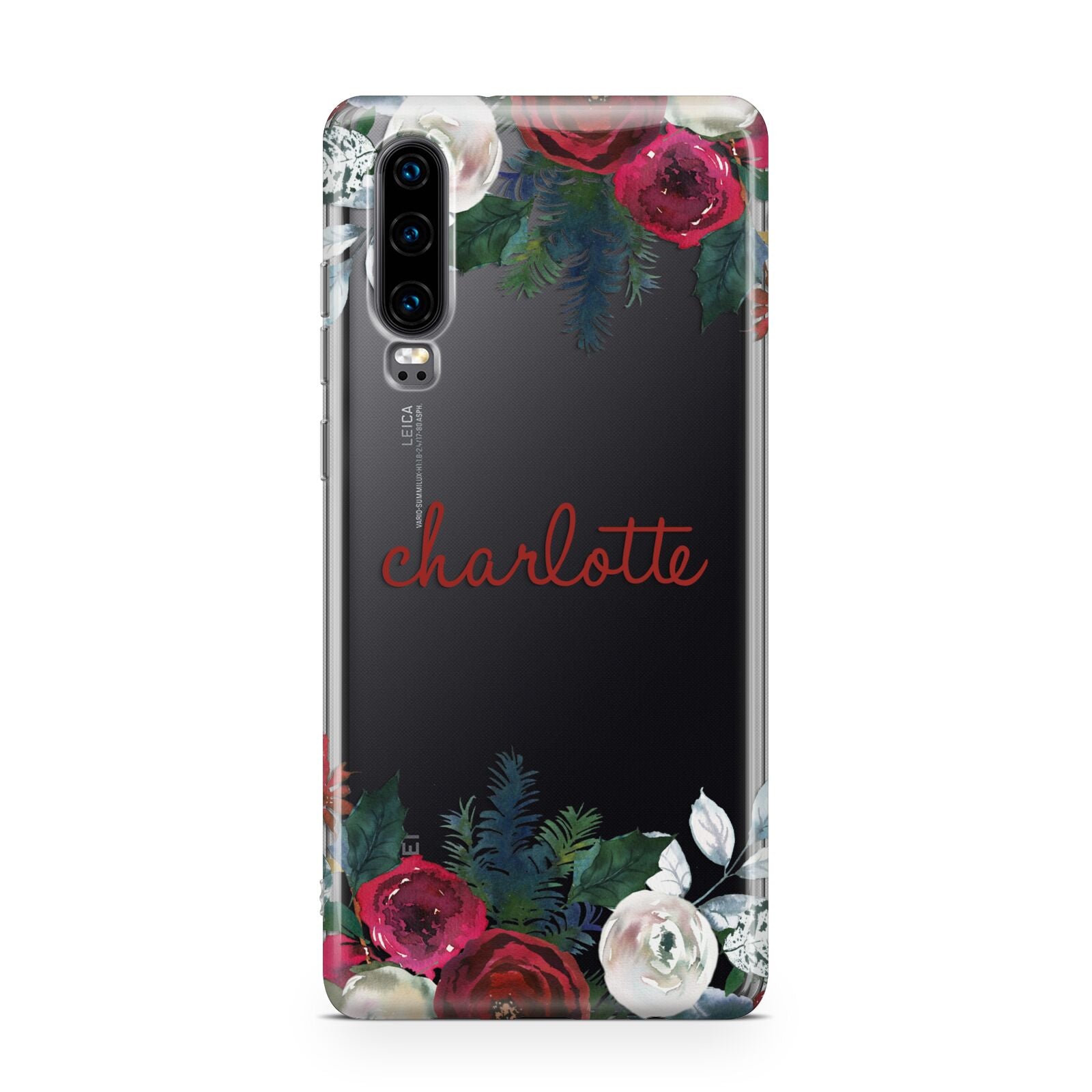 Christmas Flowers Personalised Huawei P30 Phone Case