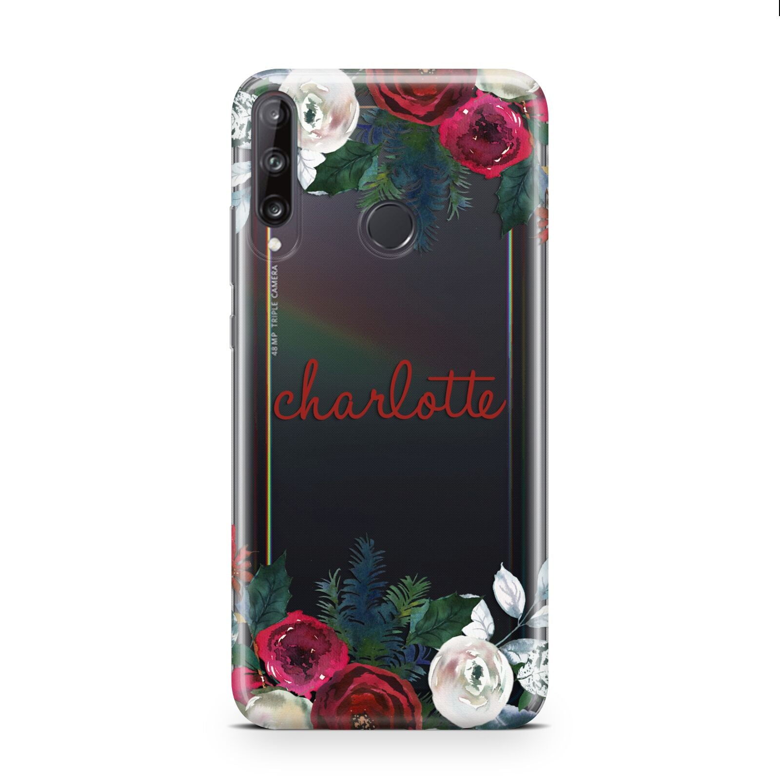 Christmas Flowers Personalised Huawei P40 Lite E Phone Case