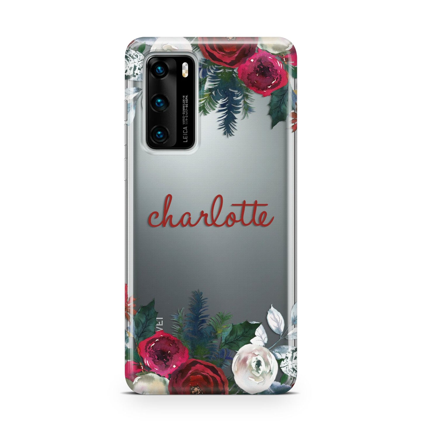 Christmas Flowers Personalised Huawei P40 Phone Case