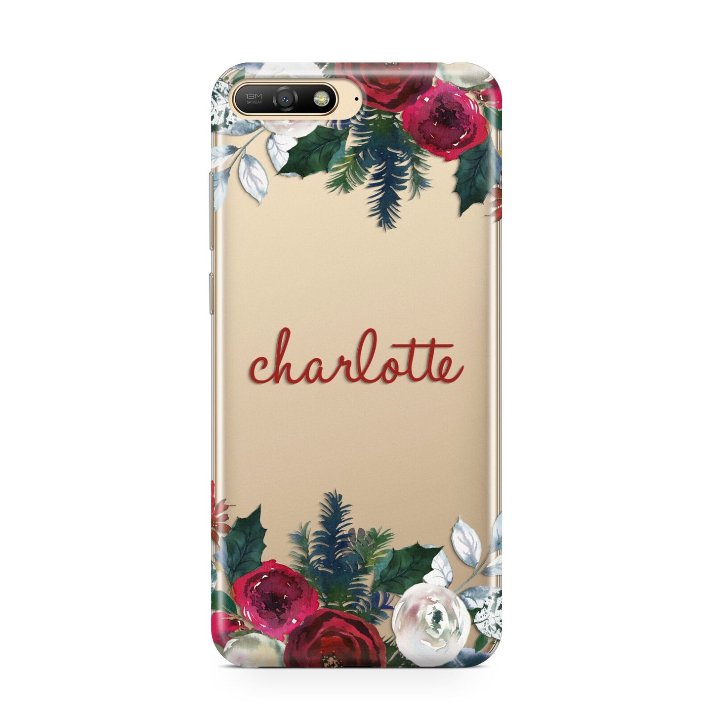 Christmas Flowers Personalised Huawei Y6 2018