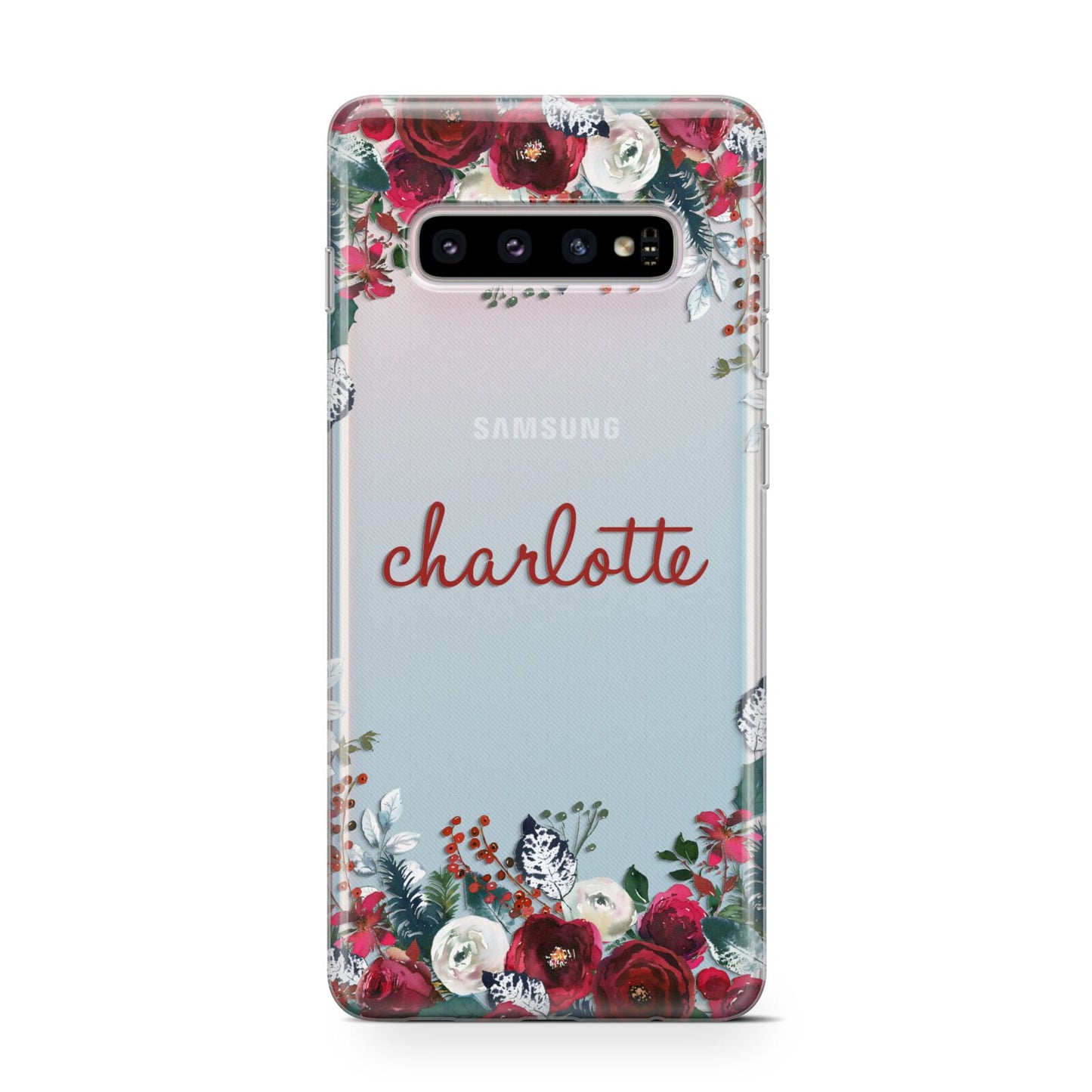 Christmas Flowers Personalised Protective Samsung Galaxy Case