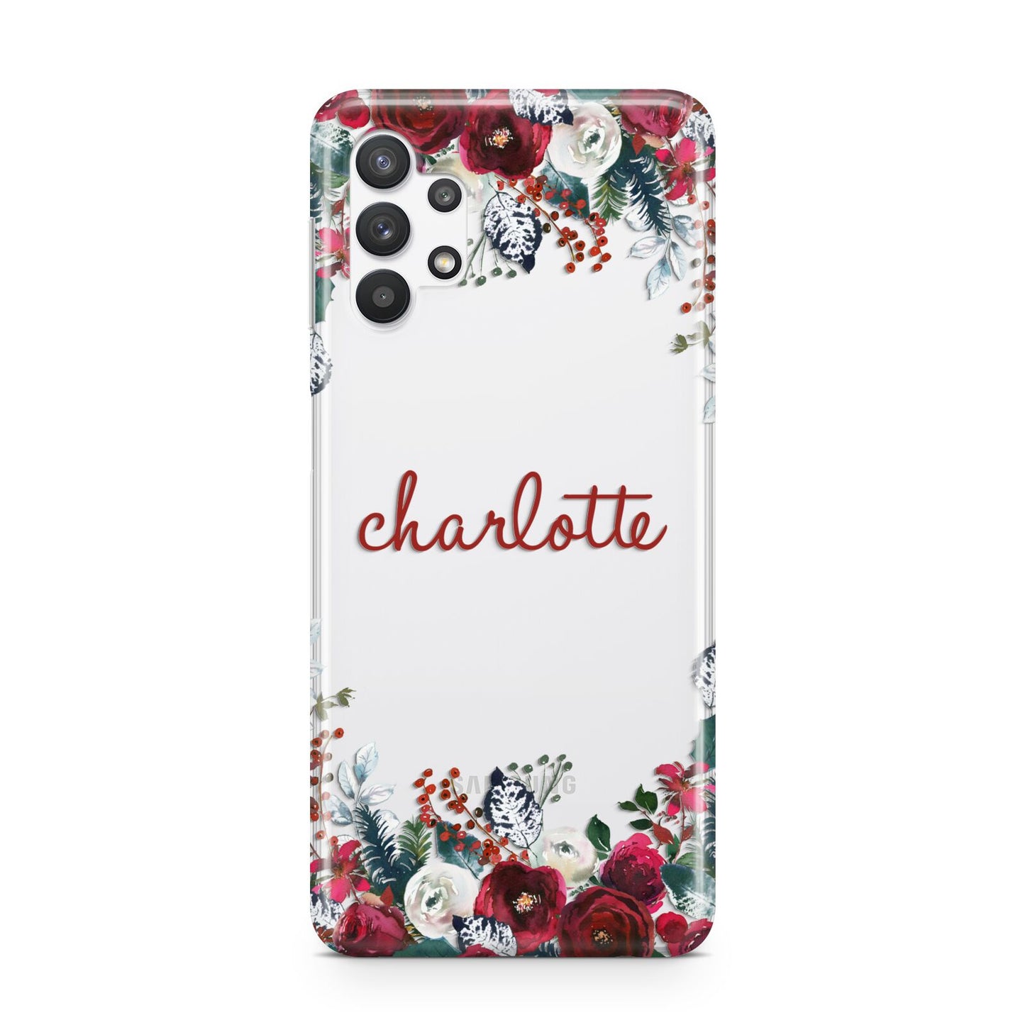 Christmas Flowers Personalised Samsung A32 5G Case