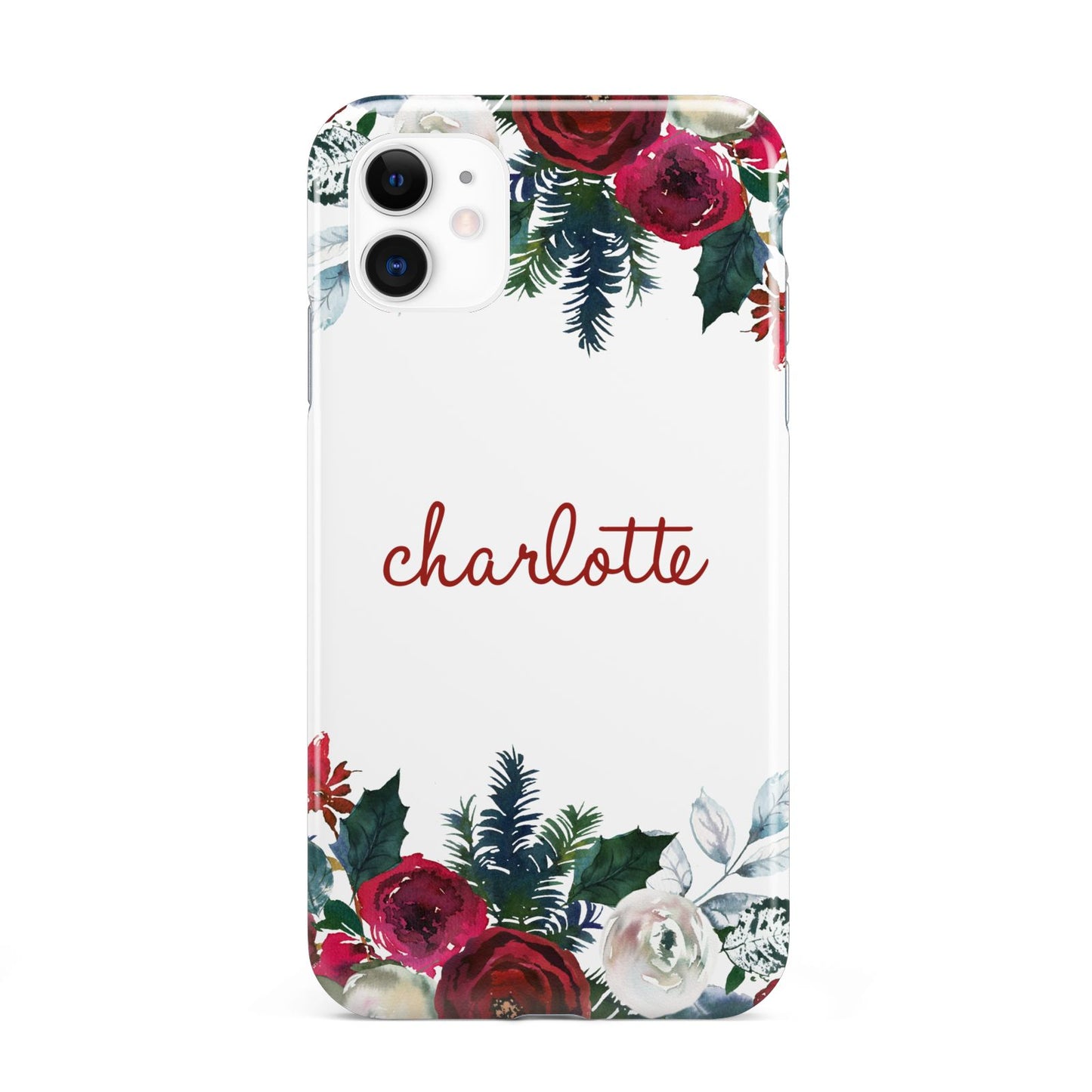 Christmas Flowers Personalised iPhone 11 3D Tough Case