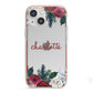 Christmas Flowers Personalised iPhone 13 Mini TPU Impact Case with Pink Edges
