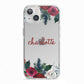 Christmas Flowers Personalised iPhone 13 TPU Impact Case with White Edges