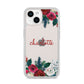 Christmas Flowers Personalised iPhone 14 Clear Tough Case Starlight