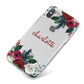 Christmas Flowers Personalised iPhone X Bumper Case on Silver iPhone