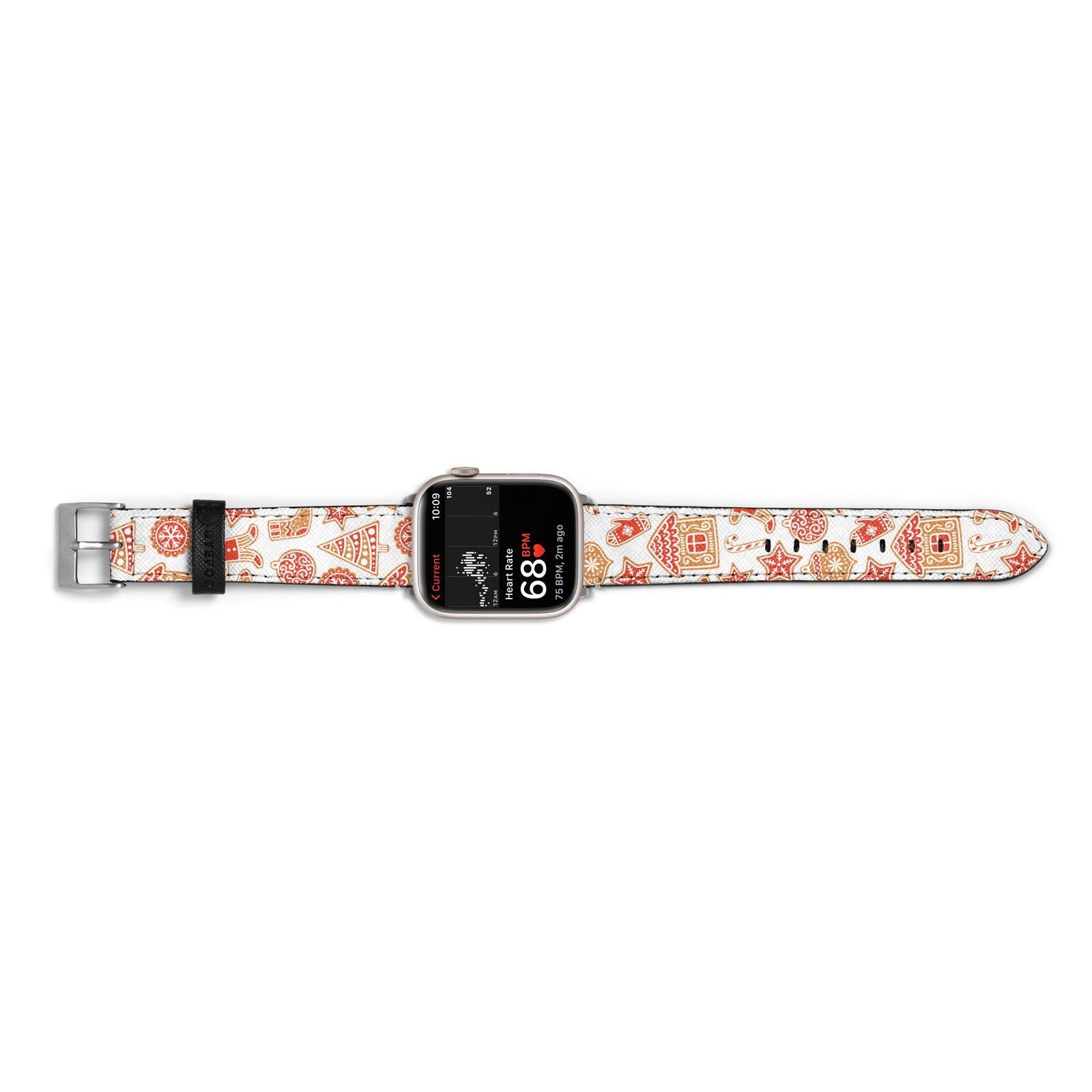 Christmas Gingerbread Apple Watch Strap Size 38mm Landscape Image Silver Hardware
