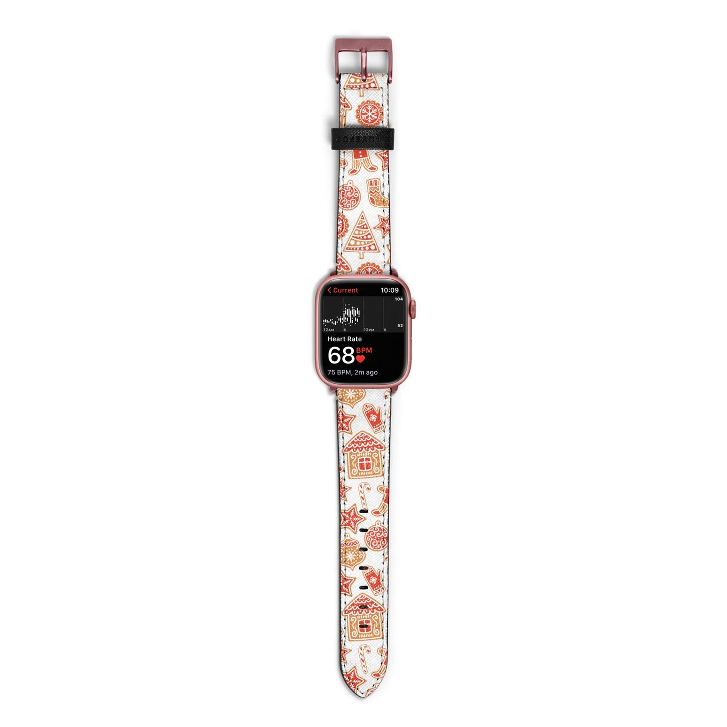 Christmas Gingerbread Apple Watch Strap Size 38mm with Rose Gold Hardware