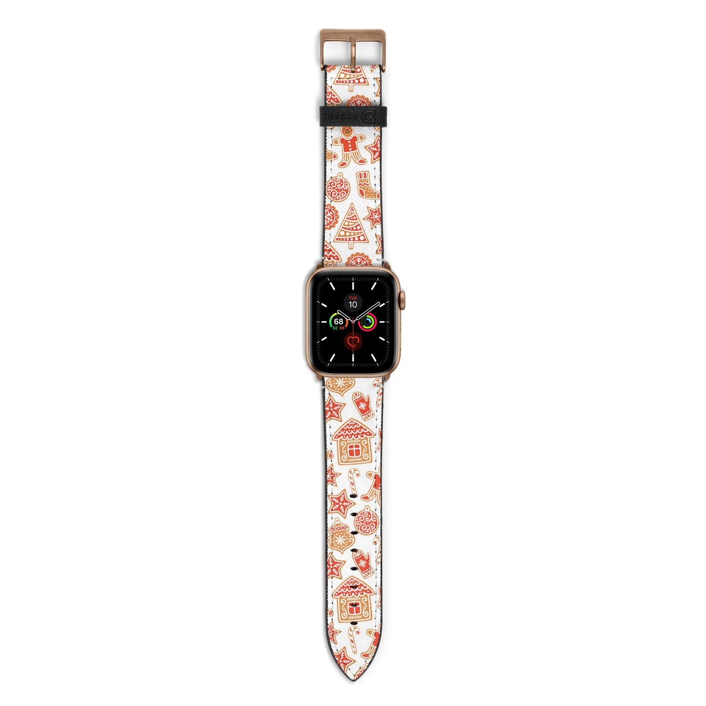 Christmas Gingerbread Apple Watch Strap with Gold Hardware