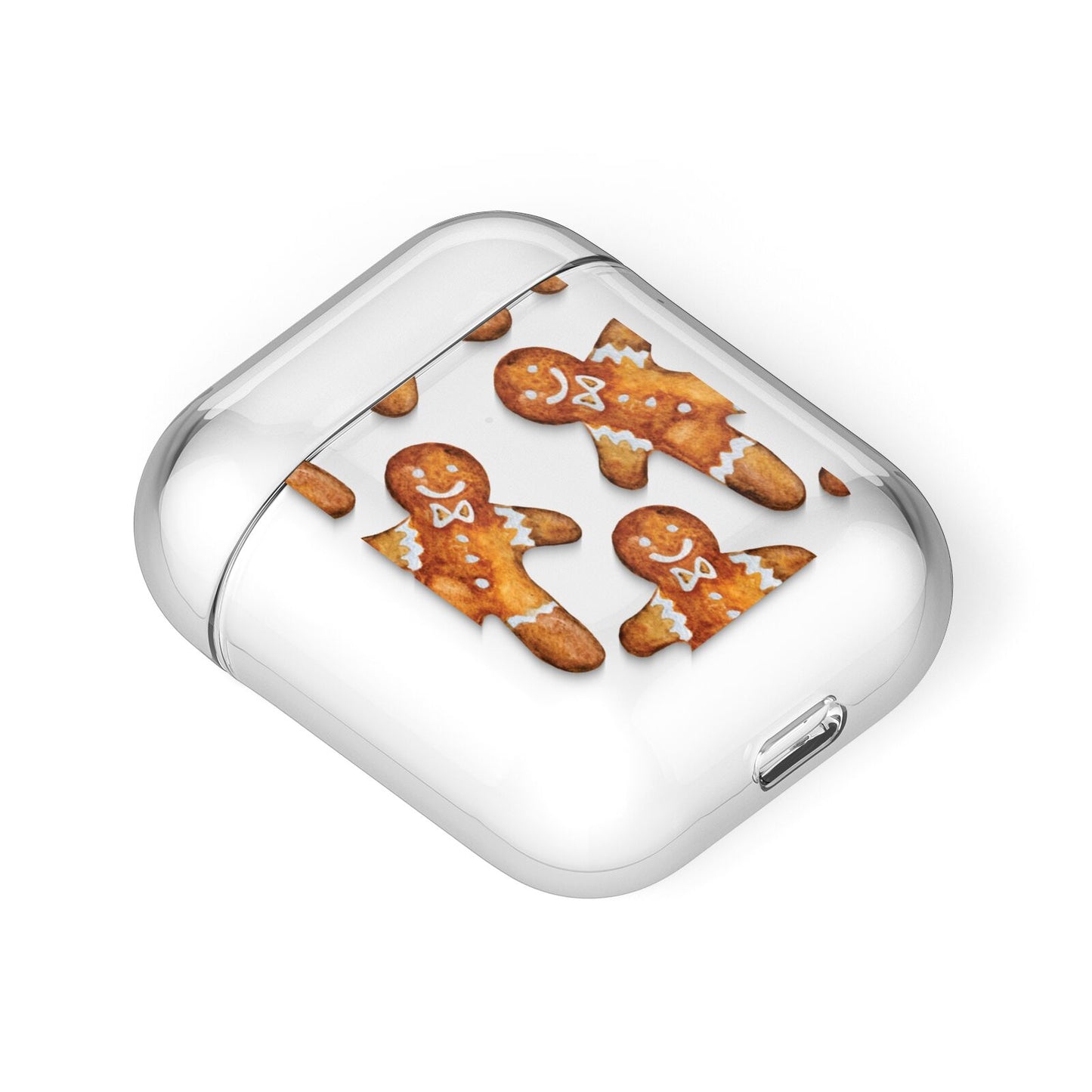 Christmas Gingerbread Man AirPods Case Laid Flat