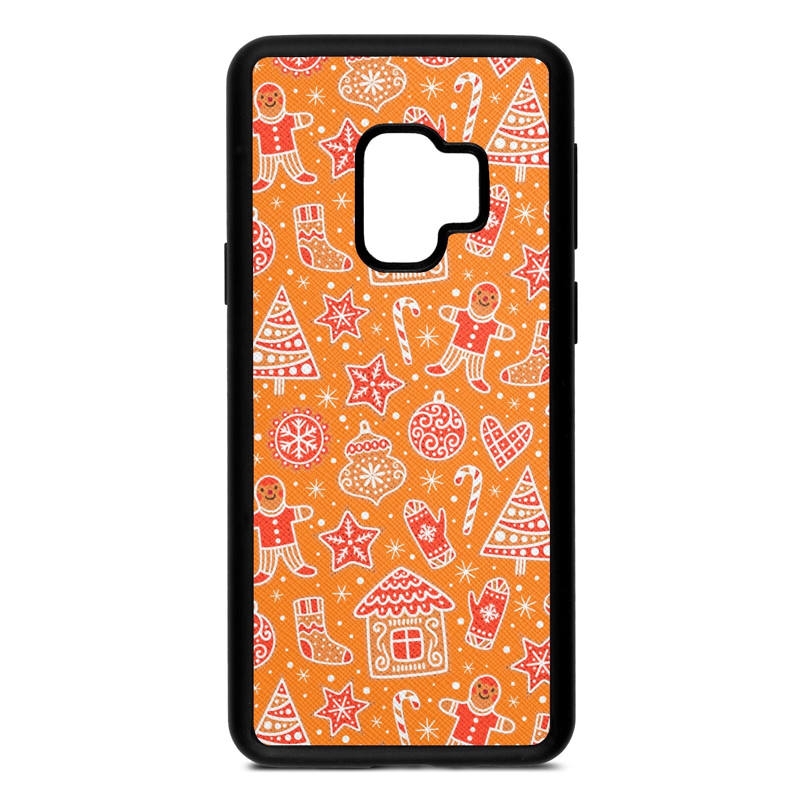 Christmas Gingerbread Saffron Saffiano Leather Samsung S9 Case