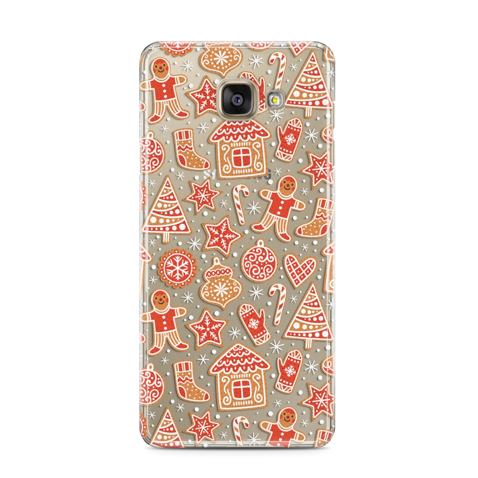 Christmas Gingerbread Samsung Galaxy A3 2016 Case on gold phone