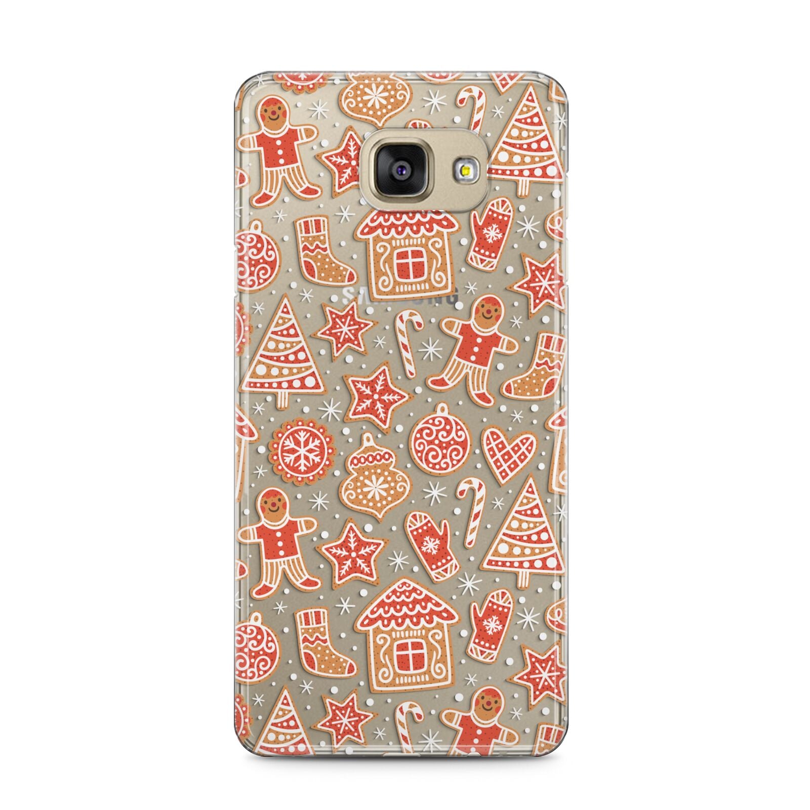 Christmas Gingerbread Samsung Galaxy A5 2016 Case on gold phone