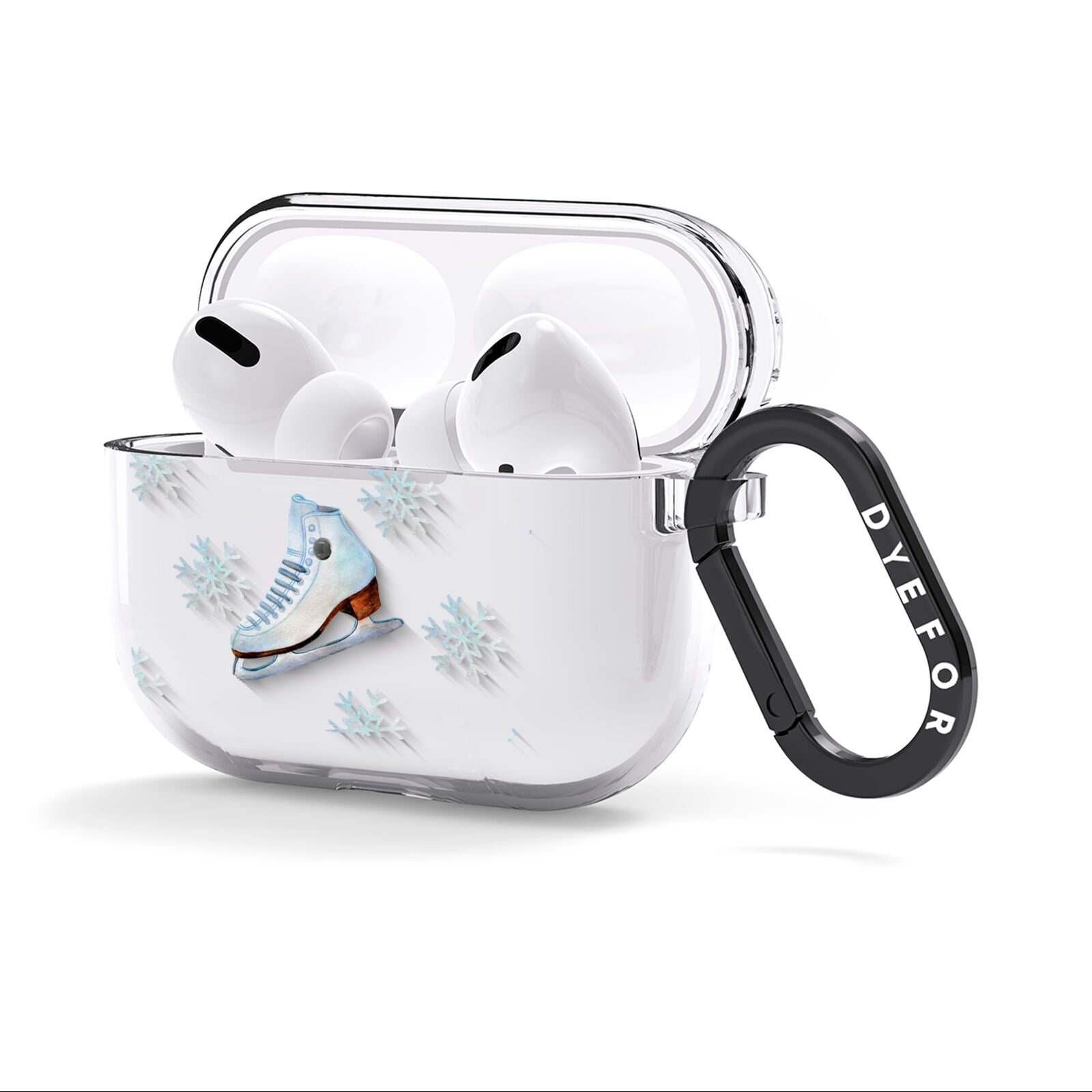 Christmas Ice Skates AirPods Clear Case 3rd Gen Side Image