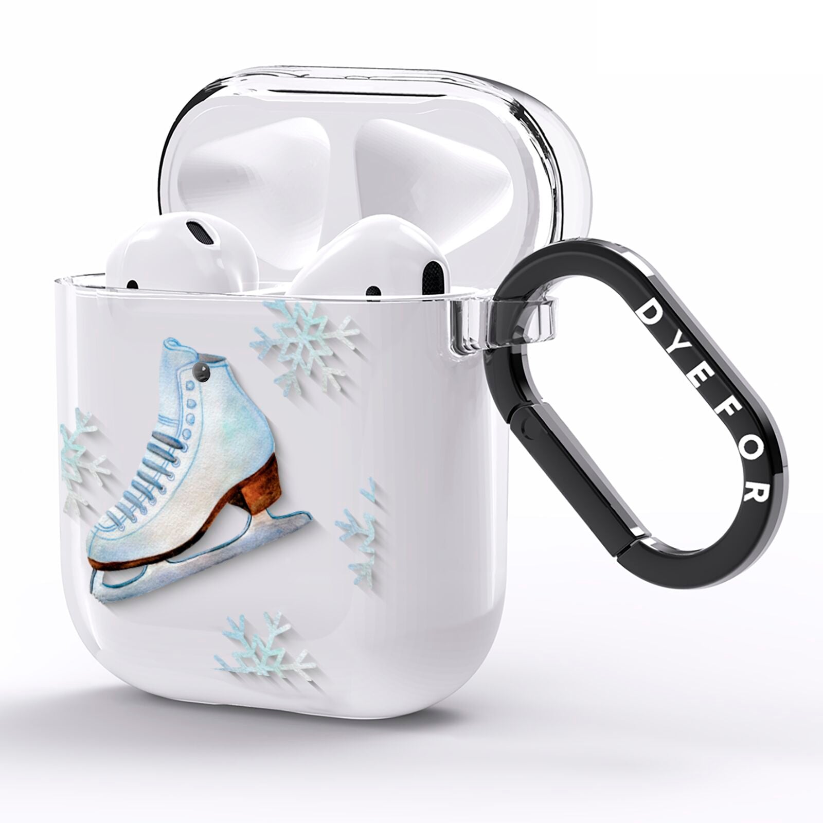 Christmas Ice Skates AirPods Clear Case Side Image