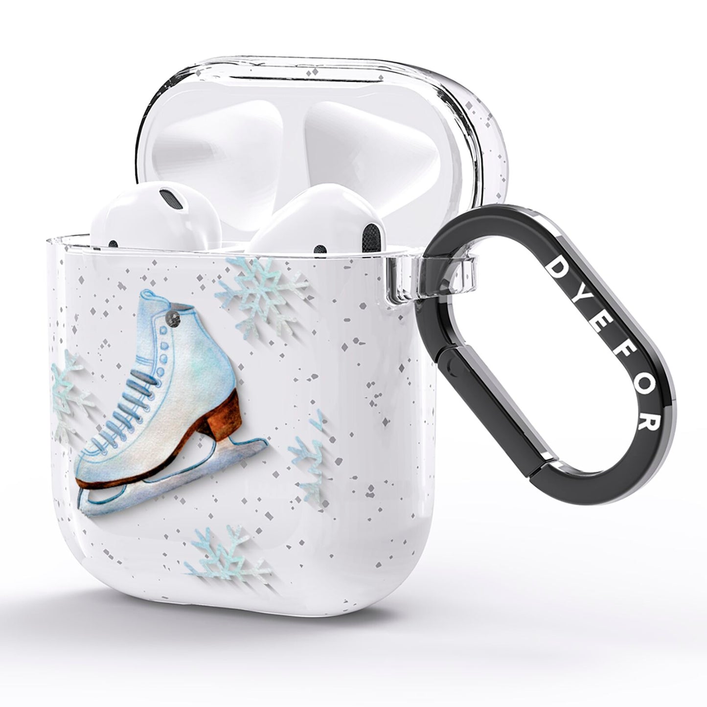 Christmas Ice Skates AirPods Glitter Case Side Image