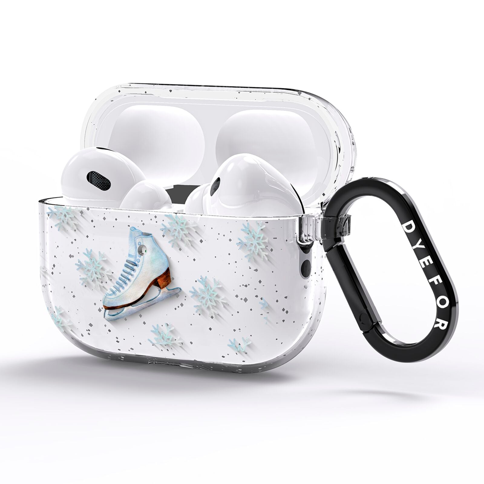 Christmas Ice Skates AirPods Pro Glitter Case Side Image