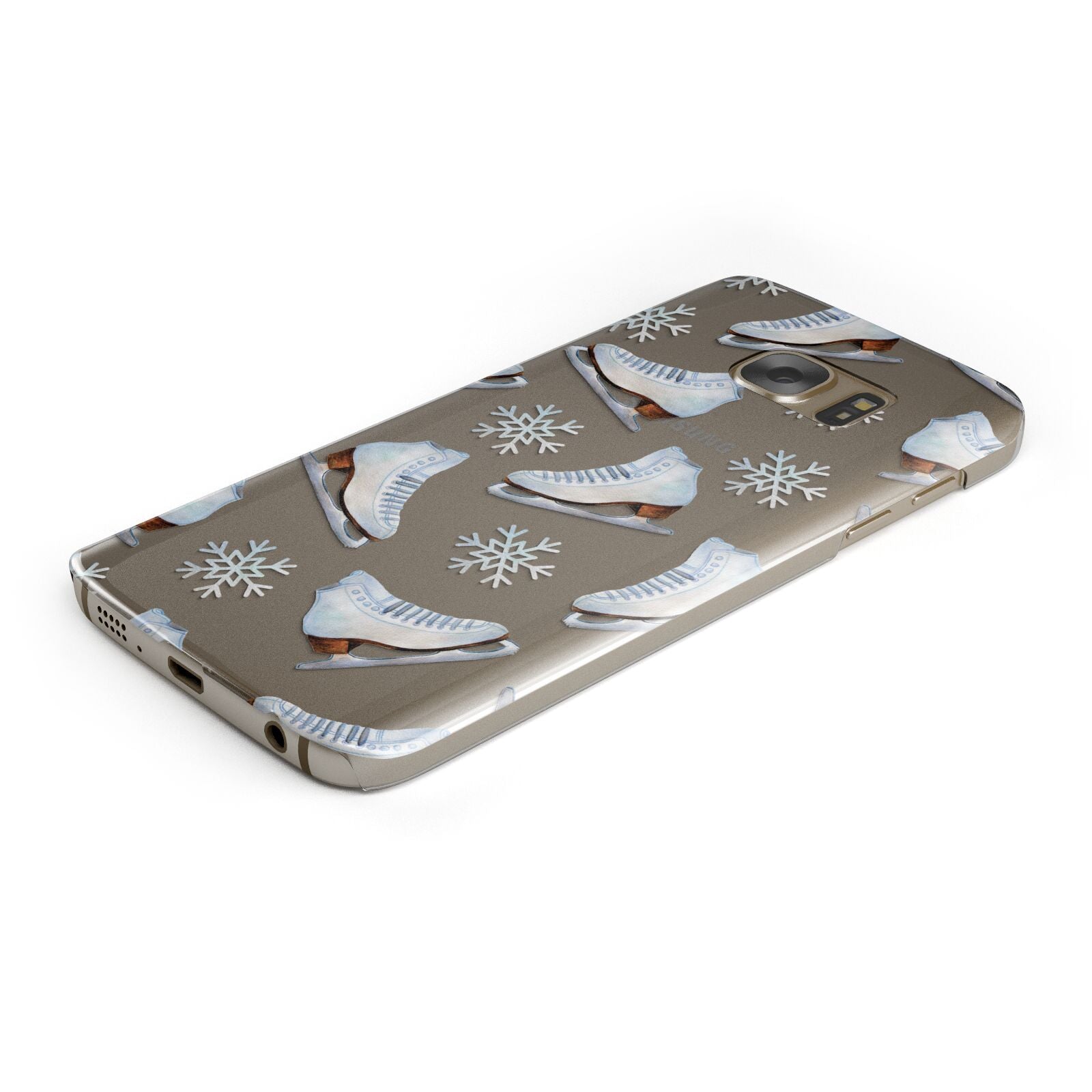 Christmas Ice Skates Protective Samsung Galaxy Case Angled Image