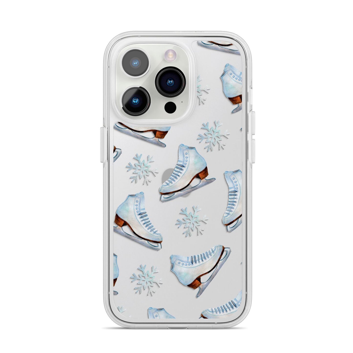 Christmas Ice Skates iPhone 14 Pro Clear Tough Case Silver
