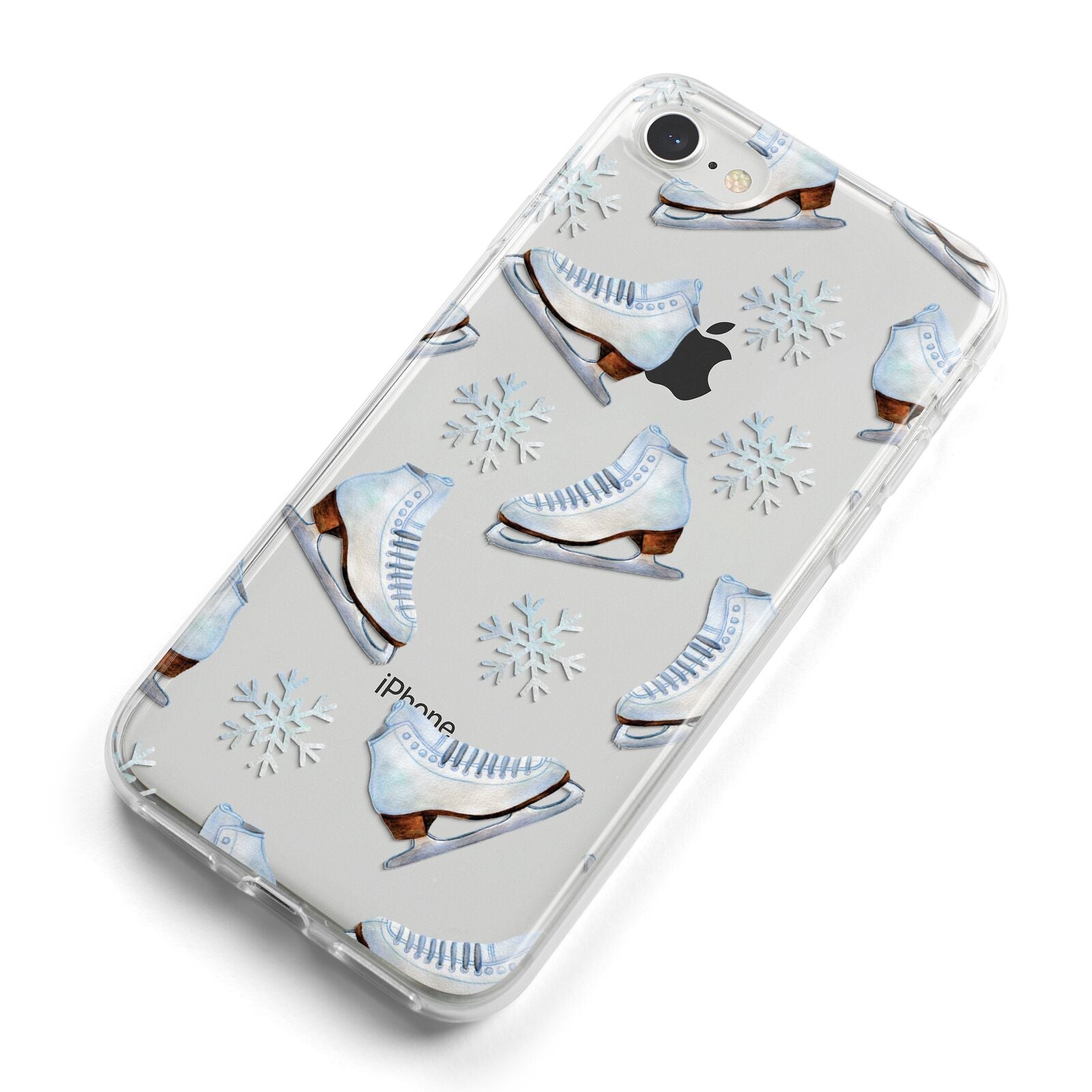 Christmas Ice Skates iPhone 8 Bumper Case on Silver iPhone Alternative Image