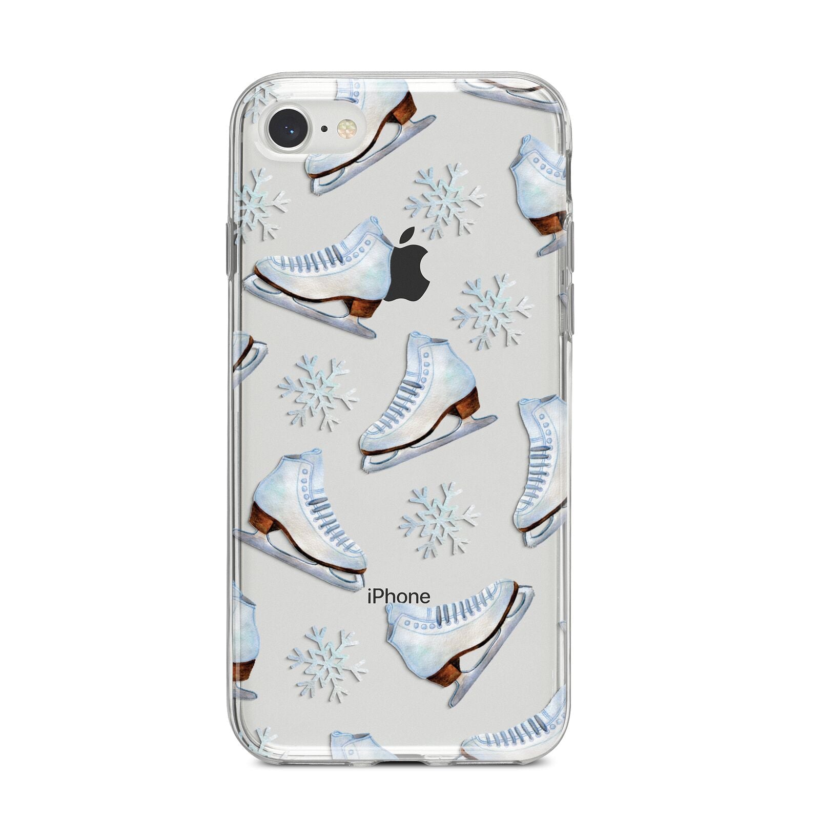 Christmas Ice Skates iPhone 8 Bumper Case on Silver iPhone