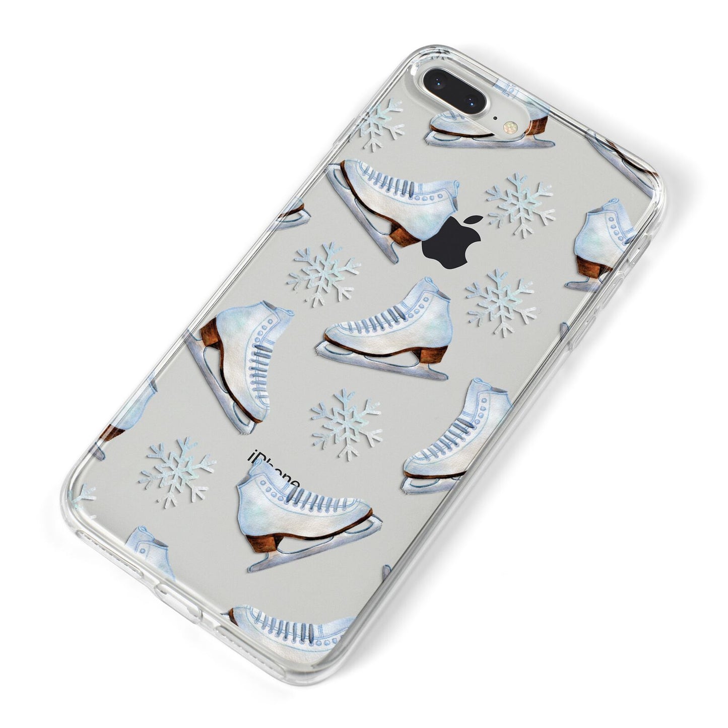 Christmas Ice Skates iPhone 8 Plus Bumper Case on Silver iPhone Alternative Image