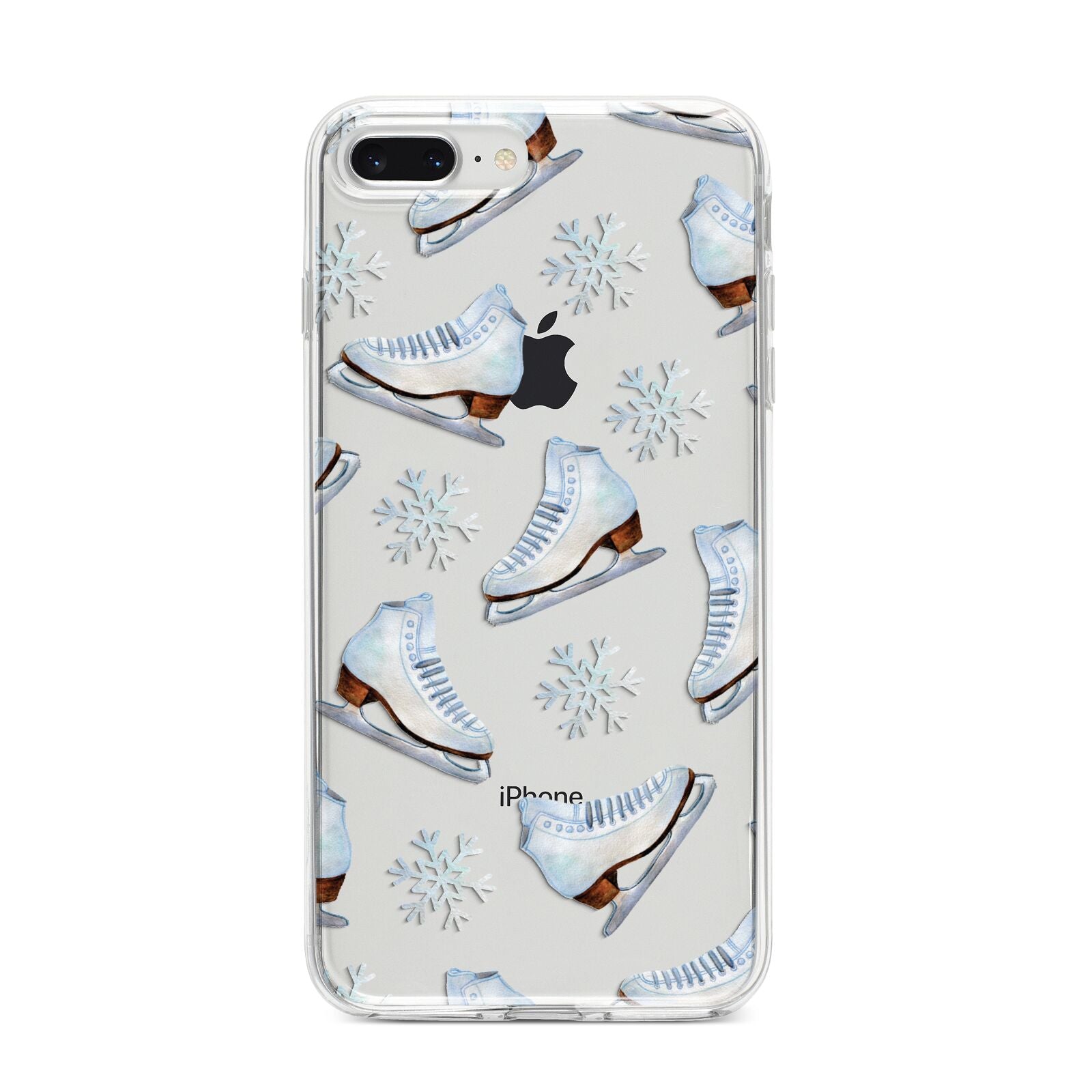 Christmas Ice Skates iPhone 8 Plus Bumper Case on Silver iPhone
