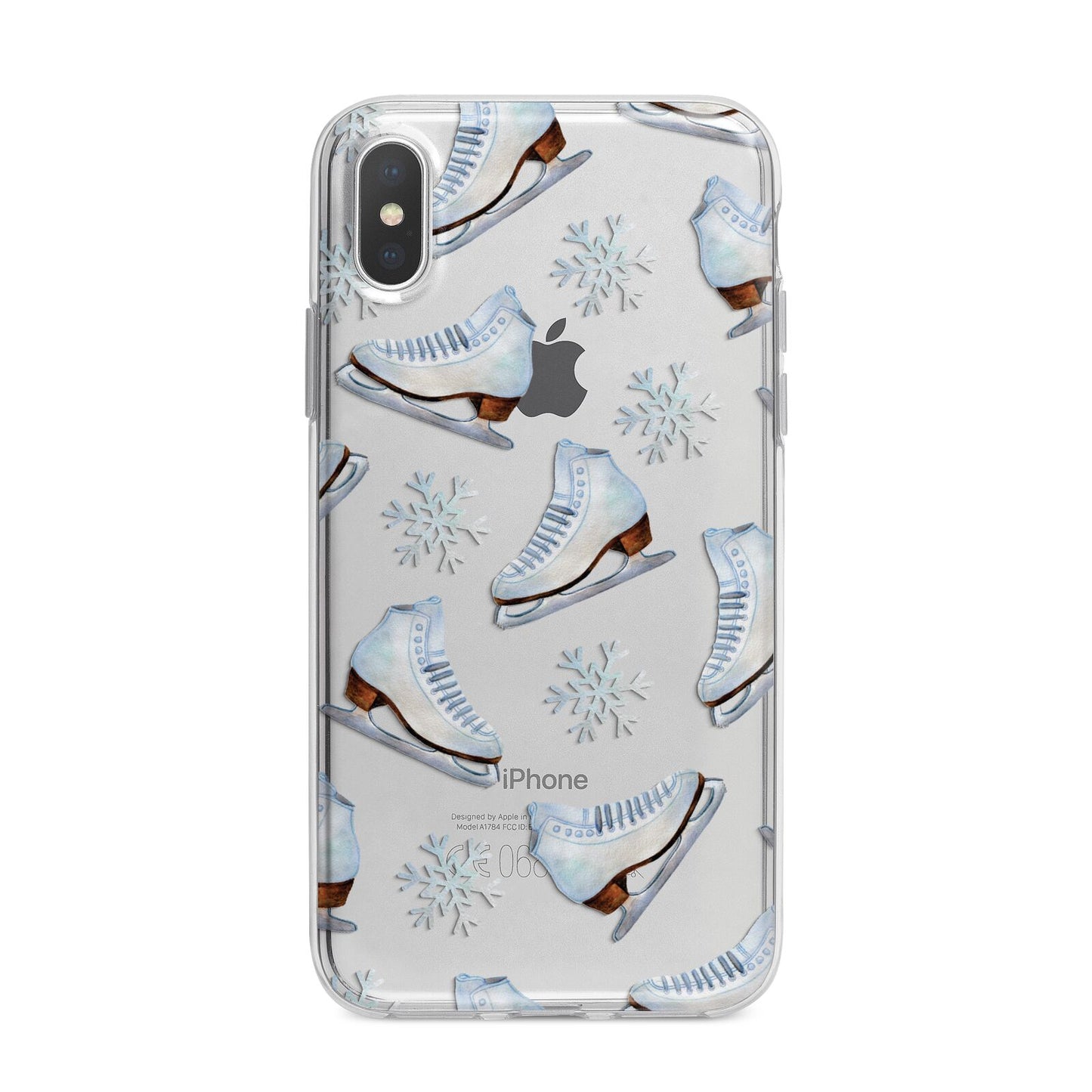 Christmas Ice Skates iPhone X Bumper Case on Silver iPhone Alternative Image 1