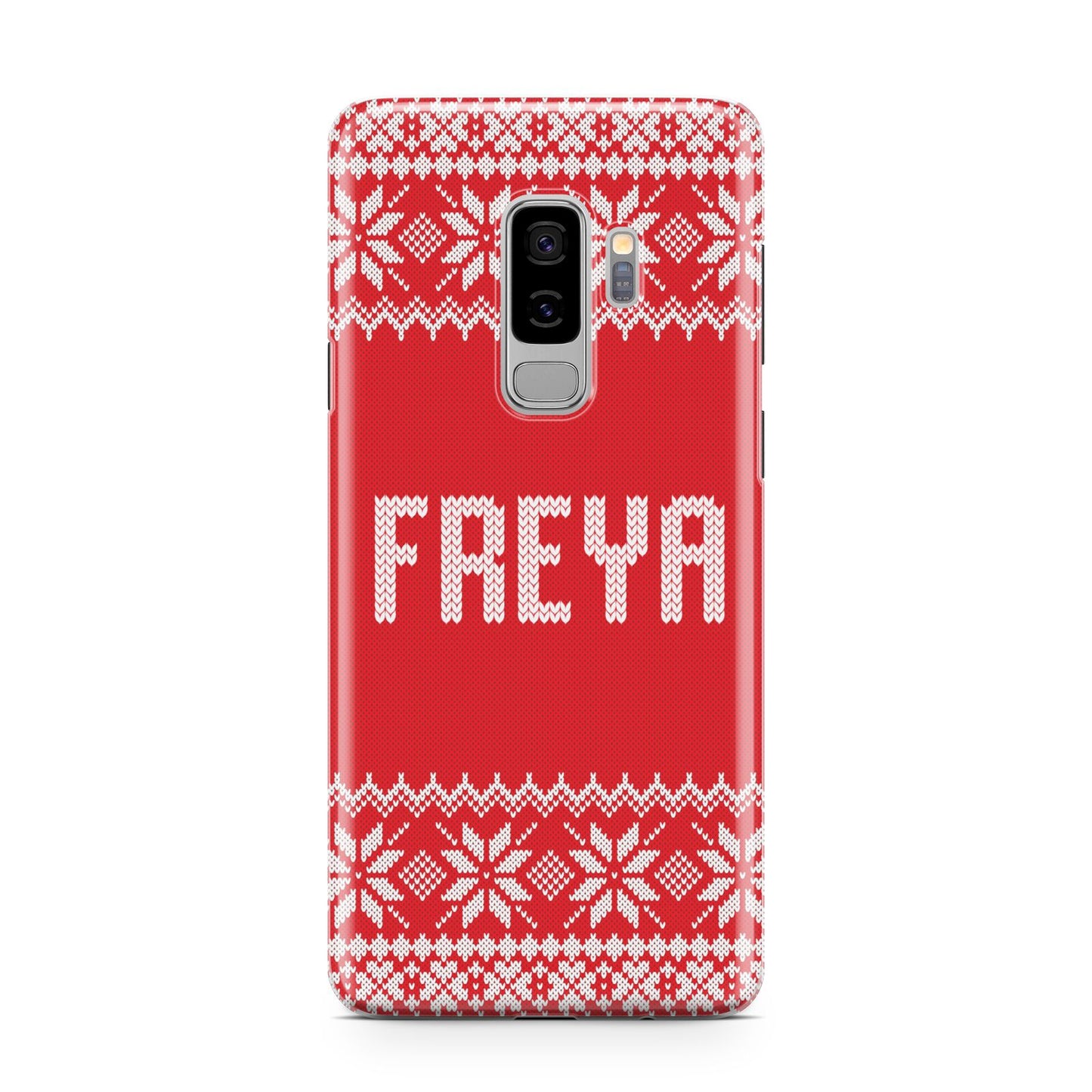 Christmas Jumper Samsung Galaxy S9 Plus Case on Silver phone