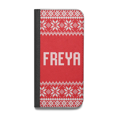 Christmas Jumper Vegan Leather Flip iPhone Case