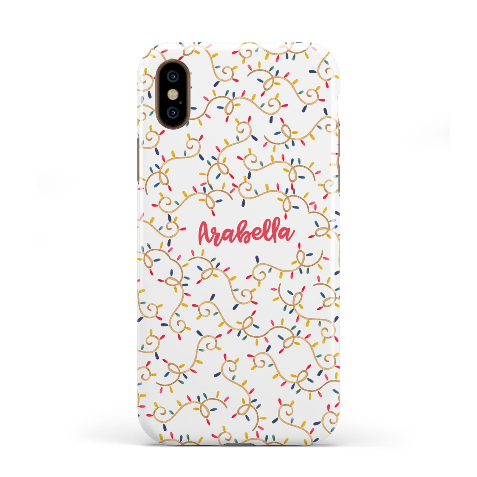 Christmas Lights Pattern Custom Apple iPhone XS 3D Tough