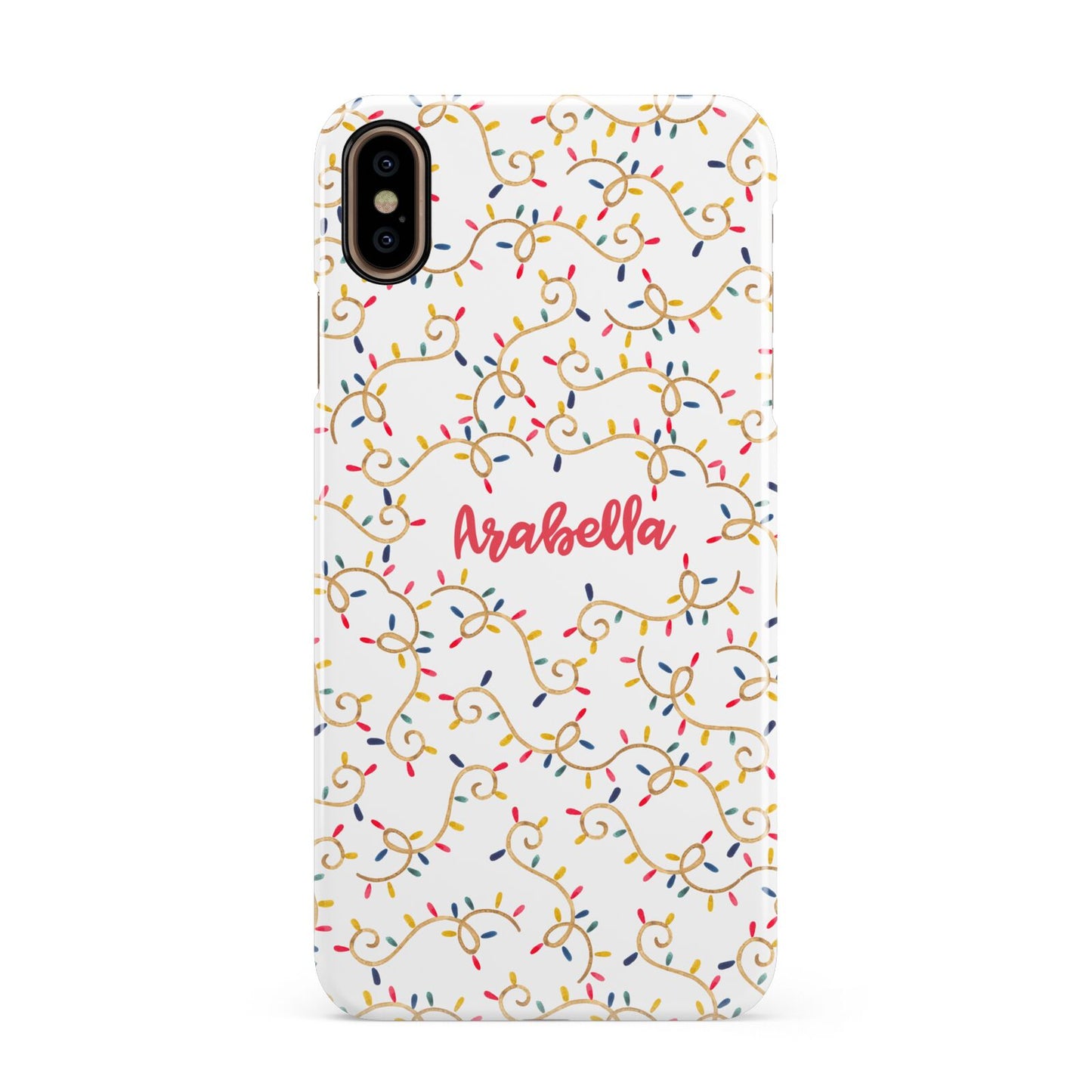 Christmas Lights Pattern Custom Apple iPhone Xs Max 3D Snap Case