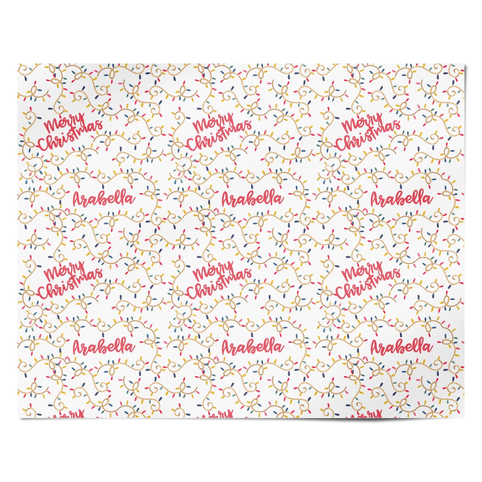 Christmas Lights Pattern Custom Personalised Wrapping Paper Alternative