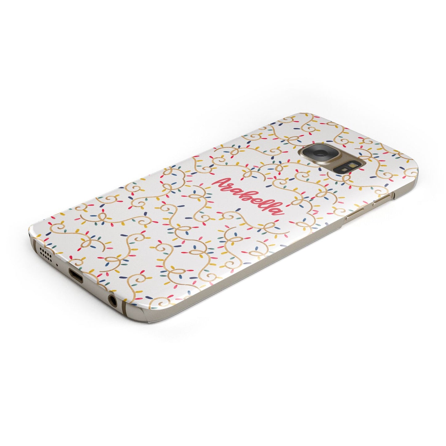 Christmas Lights Pattern Custom Samsung Galaxy Case Bottom Cutout